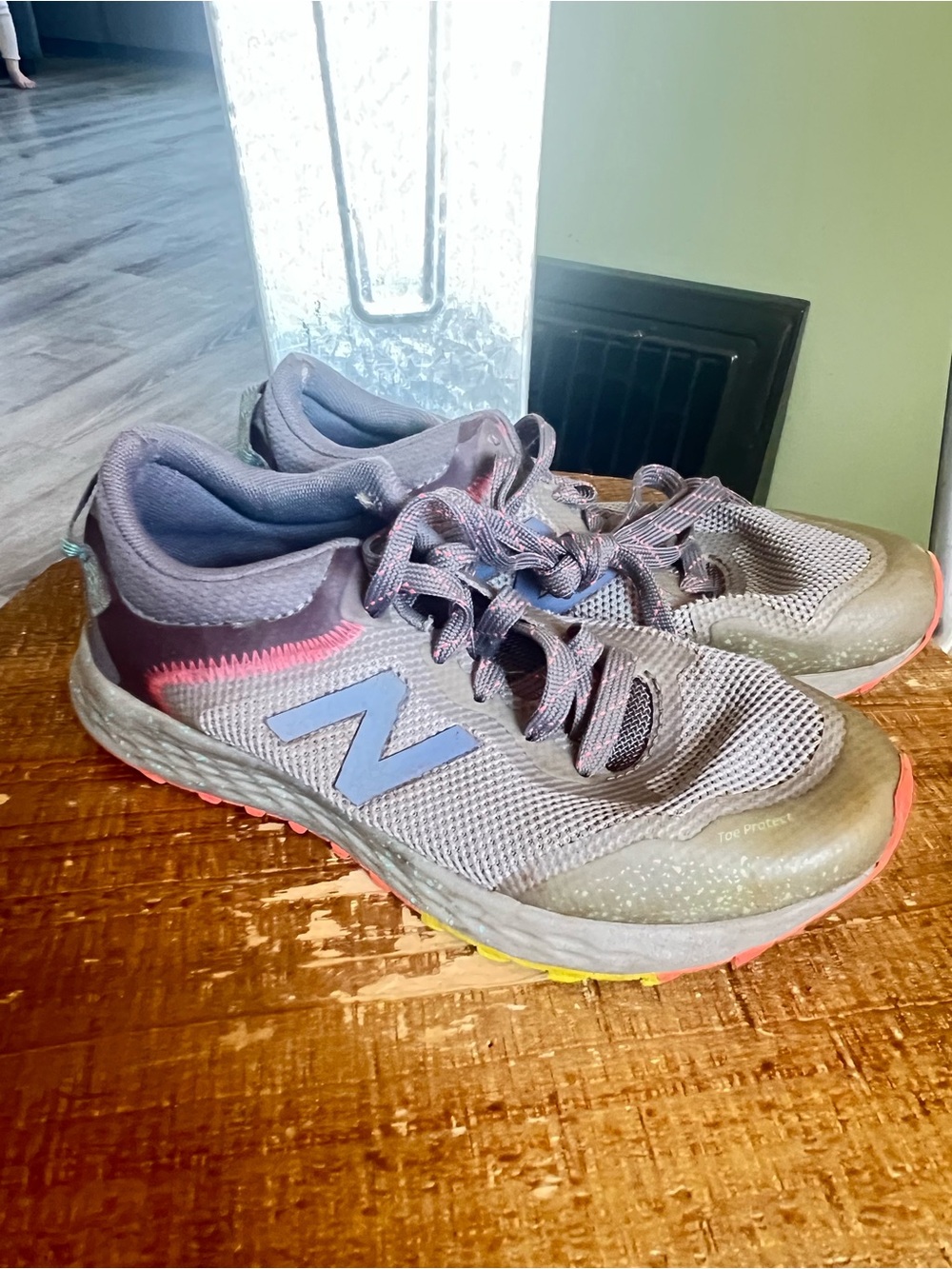 New Balance Kids Gray and Pink Athletic Sneakers